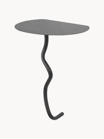 Table d'appoint murale en laiton Curvature, Laiton, enduit, Noir, mat, larg. 30 x haut. 44 cm