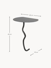 Table d'appoint murale en laiton Curvature, Laiton, enduit, Noir, mat, larg. 30 x haut. 44 cm