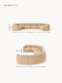 Sofá rinconera modular grande en tejido bouclé Sofia, Tapizado: tejido bouclé (100% polié, Estructura: madera de abeto, tablero , Patas: plástico Este producto es, Bouclé beige, An 450 x F 231 cm