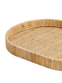 Ovale Serviertabletts Fuji in verschiedenen Grössen, 2er-Set, 50% Rattan, 50% Sperrholz, Hellbraun, Set mit verschiedenen Grössen