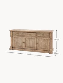 Houten ladekast Vancouver, Grenenhout, grenenhoutfineer, multiplex, Grenenhout, B 173 x H 80 cm