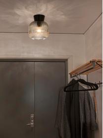Kleine plafondlamp Vanja, Lampenkap: glas, Grijs, transparant, zwart, Ø 20 x H 24 cm