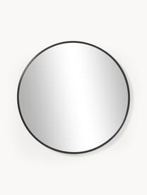 Espejo de pared redondo Ida, Parte trasera: tablero de fibras de dens, Espejo: cristal, Negro, Ø 55 cm