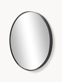 Kulaté nástěnné zrcadlo s černým kovovým rámem Ida, Černá, Ø 55 cm