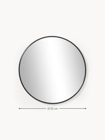 Kulaté nástěnné zrcadlo s černým kovovým rámem Ida, Černá, Ø 55 cm
