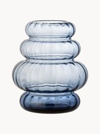 Glas-Vase Bing, H 22 cm, Glas, spraygefärbt, Blau, Ø 18 x H 22 cm