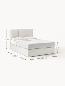 Boxspringbett Oberon, Matratze: 5-Zonen-Taschenfederkern, Füße: Kunststoff Dieses Produkt, Webstoff Hellbeige, B 160 x L 200 cm, Härtegrad H2