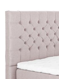 Premium boxspring bed Phoebe, Matras: 7-zones-pocketveringkern , Poten: massief gelakt beukenhout, Oudroze, 140 x 200 cm