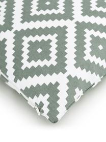 Housse de coussin 45x45 imprimé graphique Miami, 100 % coton, Vert, larg. 45 x long. 45 cm