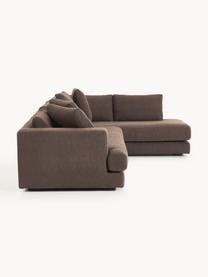 Bouclé-Ecksofa Tribeca, Bezug: Bouclé (93 % Polyester, 6, Gestell: Buchenholz, Kiefernholz, , Bouclé Dunkelbraun, B 274 x T 192 cm, Eckteil rechts