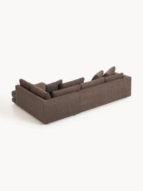 Bouclé-Ecksofa Tribeca, Bezug: Bouclé (93 % Polyester, 6, Gestell: Buchenholz, Kiefernholz, , Bouclé Dunkelbraun, B 274 x T 192 cm, Eckteil rechts