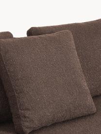 Sofa narożna Bouclé Tribeca, Tapicerka: Bouclé (93% poliester, 6%, Stelaż: drewno bukowe, drewno sos, Nogi: drewno sosnowe Ten produk, Ciemnobrązowy Bouclé, S 274 x G 192 cm, prawostronna