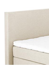 Letto boxspring premium Eliza, Materasso: a molle insacchettate a 7, Piedini: legno di faggio massiccio, Beige, 200 x 200