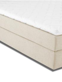 Letto boxspring premium Eliza, Materasso: a molle insacchettate a 7, Piedini: legno di faggio massiccio, Beige, 200 x 200