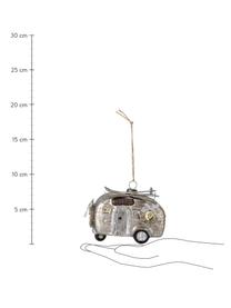 Skleněná ozdoba na stromeček Rob, Stříbrná, béžová, Š 12 cm, V 7 cm