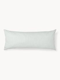 Funda de almohada doble cara de algodón a rayas Lorena, Verde salvia, blanco, An 40 x L 80 cm