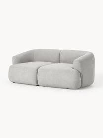 Modulares Bouclé-Sofa Sofia (2-Sitzer), Bezug: Bouclé (100 % Polyester) , Gestell: Fichtenholz, Spanplatte, , Füße: Kunststoff Dieses Produkt, Bouclé Hellgrau, B 190 x T 103 cm