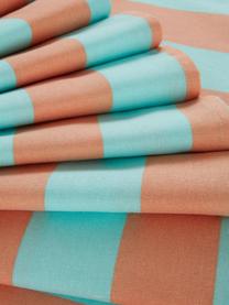 Gestreepte stoffen servetten Juno, 8 stuks, 100% katoen, Oranje, turquoise, B 45 cm x H 45 cm