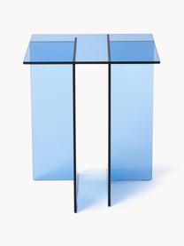 Table d'appoint en verre Anouk, Verre, Bleu, transparent, larg. 42 x haut. 50 cm