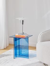 Table d'appoint en verre Anouk, Verre, Bleu, transparent, larg. 42 x haut. 50 cm