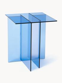 Skleněný odkládací stolek Anouk, Sklo, Modrá, transparentní, Š 42 cm, V 50 cm
