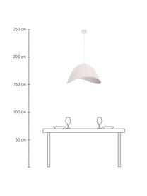 Grote Scandi hanglamp Arvid van bamboehout, Lampenkap: bamboe, Baldakijn: gecoat metaal, Wit, 63 x 36 cm