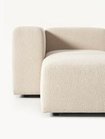 Canapé modulable 3 places en tissu bouclé avec tabouret Lena, Bouclé beige clair, larg. 209 x prof. 181 cm