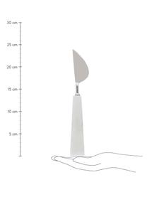 Grosse Marmor-Käsemesse Bluma, 3er-Set, Griff: Marmor, Messer: Stahl, Weiss, marmoriert, Stahl, L 24 cm