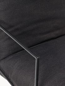 Fotel tapicerowany Wayne, Tapicerka: 80% poliester, 20% len Dz, Stelaż: metal malowany proszkowo, Czarna tkanina, S 69 x G 74 cm