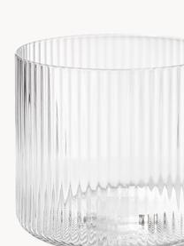 Verres à eau striés soufflés bouche Ripple, 4 pièces, Verre, soufflé bouche, Transparent, haute brillance, Ø 8 x haut. 6 cm, 200 ml