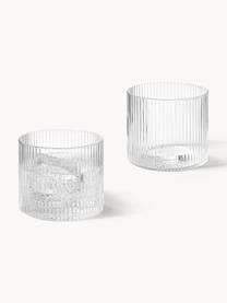 Szklanka ze szkła dmuchanego Ripple, 4 szt., Szkło dmuchane, Transparentny, błyszczący, Ø 8 x W 6 cm, 200 ml