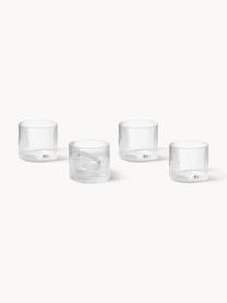 Verres à eau striés soufflés bouche Ripple, 4 pièces, Verre, soufflé bouche, Transparent, haute brillance, Ø 8 x haut. 6 cm, 200 ml