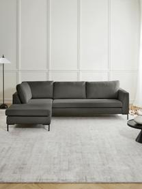 Ecksofa Luna, Bezug: 100 % Polyester, Oeko-Tex, Gestell: Massives Buchenholz, Schi, Füße: Metall, galvanisiert Das , Webstoff Anthrazit, B 280 x T 184 cm, Eckteil links