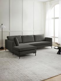 Ecksofa Luna, Bezug: 100 % Polyester, Oeko-Tex, Gestell: Massives Buchenholz, Schi, Webstoff Anthrazit, B 280 x T 184 cm, Eckteil links