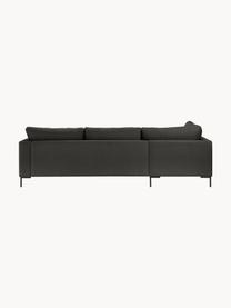 Sofa narożna Luna, Tapicerka: 100% poliester z certyfik, Stelaż: lite drewno bukowe, sklej, Nogi: metal galwanizowany, Antracytowa tkanina, S 280 x G 184 cm, lewostronna