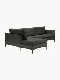 Ecksofa Luna, Bezug: 100 % Polyester Der strap, Gestell: Massives Buchenholz, Schi, Füße: Metall, galvanisiert Das , Webstoff Anthrazit, B 280 x T 184 cm, Eckteil rechts