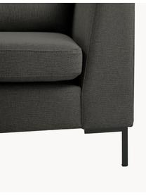 Ecksofa Luna, Bezug: 100 % Polyester Der strap, Gestell: Massives Buchenholz, Schi, Füße: Metall, galvanisiert Das , Webstoff Anthrazit, B 280 x T 184 cm, Eckteil rechts