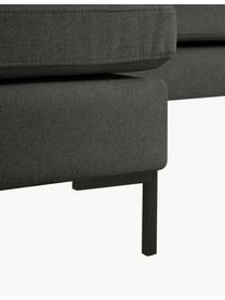 Ecksofa Luna, Bezug: 100 % Polyester, Oeko-Tex, Gestell: Massives Buchenholz, Schi, Webstoff Anthrazit, B 280 x T 184 cm, Eckteil links