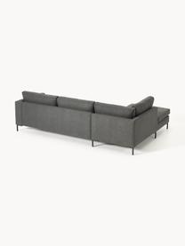 Sofa narożna Luna, Tapicerka: 100% poliester z certyfik, Stelaż: lite drewno bukowe, sklej, Nogi: metal galwanizowany Mater, Antracytowa tkanina, S 280 x G 184 cm, lewostronna