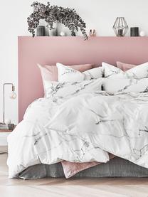 Baumwollperkal-Bettdeckenbezug Malin mit Marmor-Muster, Webart: Renforcé Fadendichte 200 , Weiss, Grautöne, B 160 x L 210 cm