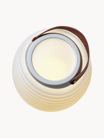 Lampe de jardin LED mobile avec haut-parleur et refroidisseur de bouteille Synergy S, Blanc, brun, Ø 32 x haut. 56 cm