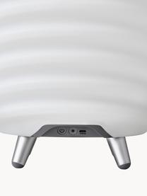 Lampe de jardin LED mobile avec haut-parleur et refroidisseur de bouteille Synergy S, Blanc, brun, Ø 32 x haut. 56 cm