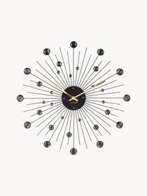 Nástenné hodiny Sunburst, Potiahnutý kov, Čierna, Ø 50 x H 4 cm