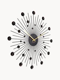 Nástěnné hodiny Sunburst, Potažený kov, Černá, Ø 50 cm, V 4 cm