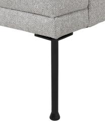 Bank Fluente (3-zits), Bekleding: 80% polyester, 20% ramie., Frame: massief grenenhout, FSC-g, Poten: gepoedercoat metaal, Geweven stof lichtgrijs, B 196 x D 85 cm