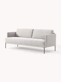 Sofa Fluente (3-Sitzer), Bezug: 80% Polyester, 20% Ramie , Gestell: Massives Kiefernholz, Füße: Metall, pulverbeschichtet, Webstoff Hellgrau, B 196 x T 85 cm