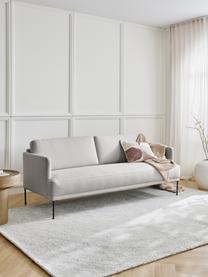 Sofa Fluente (3-Sitzer), Bezug: 80% Polyester, 20% Ramie , Gestell: Massives Kiefernholz, Füße: Metall, pulverbeschichtet, Webstoff Hellgrau, B 196 x T 85 cm