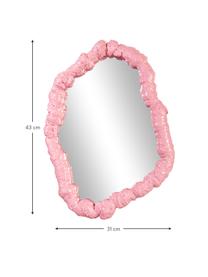 Nástěnné zrcadlo s růžovým rámem z umělé hmoty Purfect, Růžová, Š 31 cm, V 43 cm