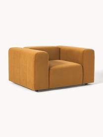 Fluwelen fauteuil Lena, Bekleding: fluweel (100% polyester) , Frame: grenenhout, multiplex, ha, Poten: kunststof, Fluweel okergeel, B 134 x D 106 cm