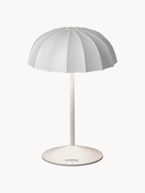 Kleine mobiele LED outdoor tafellamp Ombrellino, dimbaar, Lamp: gecoat aluminium, Wit, Ø 16 x H 23 cm